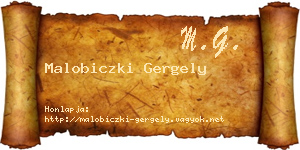 Malobiczki Gergely névjegykártya