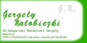 gergely malobiczki business card